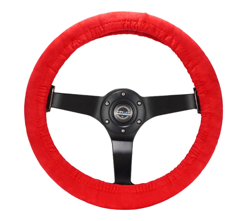 NRG Steering Wheel Cover - Red Stretch Micro Fiber w/ NRG Tag
