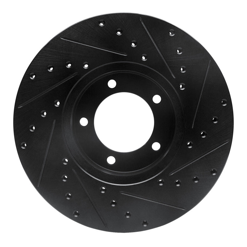 R1 Concepts R1 71-97 Jaguar Vanden Plas Front Left Drilled & Slotted Black Brake Rotor