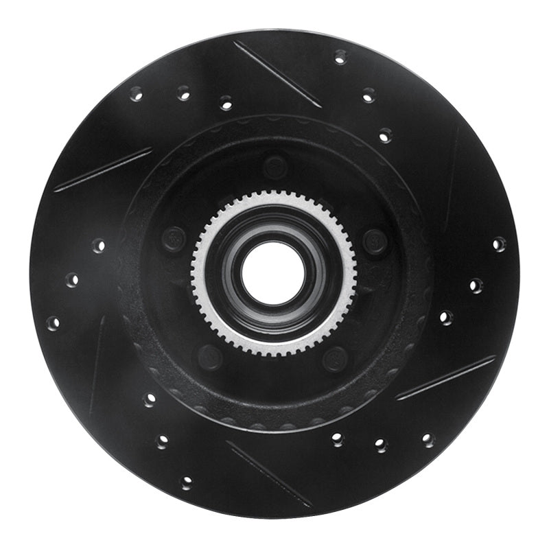 R1 Concepts R1 91-03 Chevrolet S10 Blazer Front Left Drilled & Slotted Black Brake Rotor