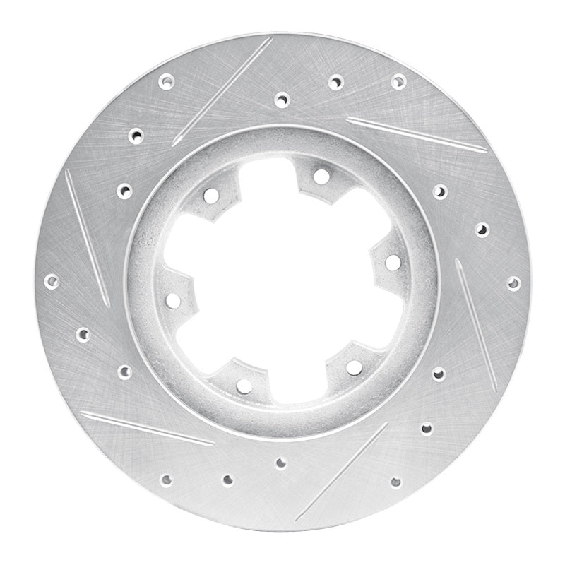 R1 Concepts R1 83-85 Nissan 720 DATSUN Front Right Drilled & Slotted Silver Brake Rotor