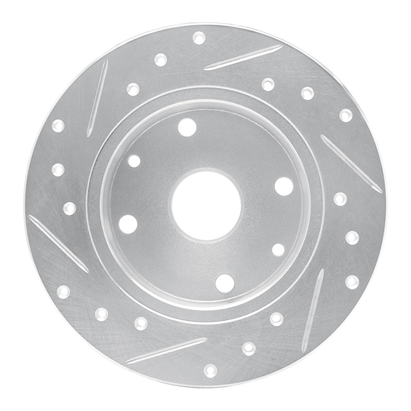 R1 Concepts R1 1981-1985 Mazda RX-7 Rear Right Drilled & Slotted Silver Brake Rotor