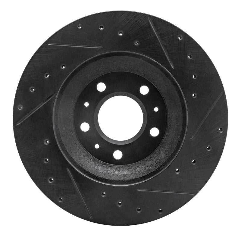 R1 Concepts R1 04-08 Cadillac CTS Front Left Drilled & Slotted Black Brake Rotor