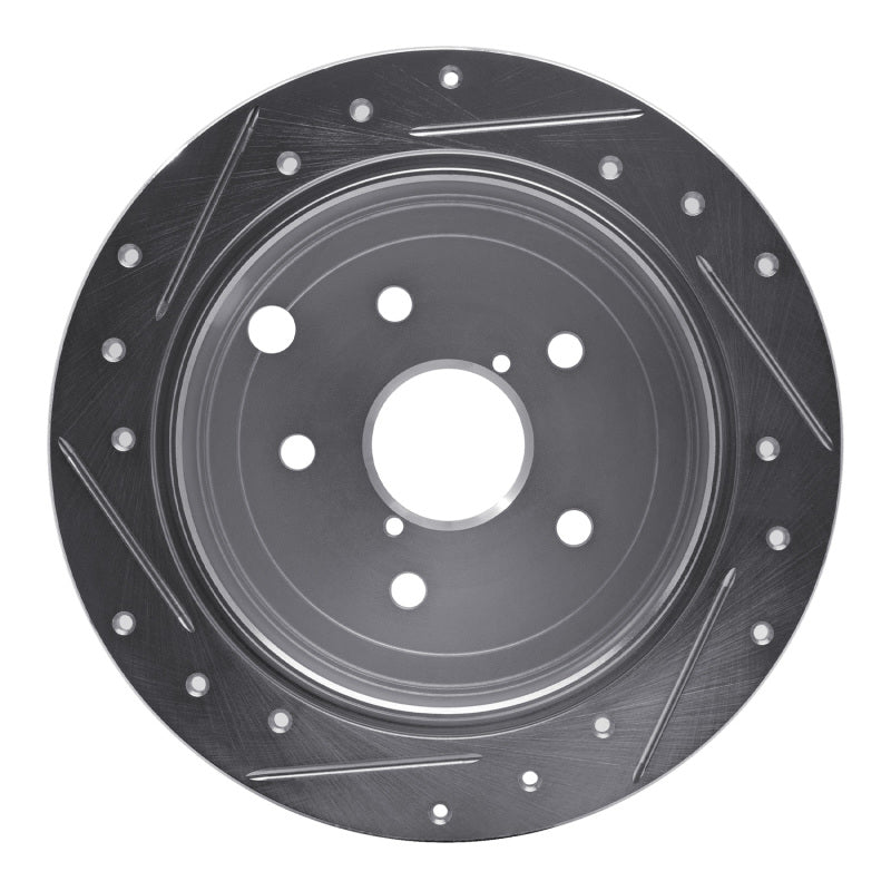 R1 Concepts R1 2015-2021 Subaru WRX Rear Right Drilled & Slotted Silver Brake Rotor