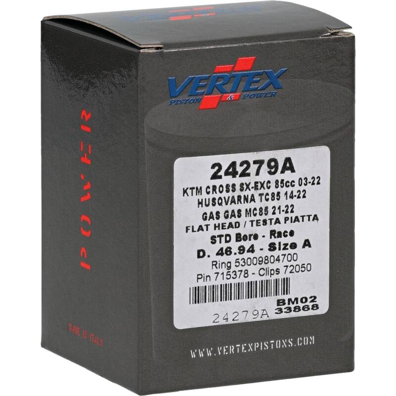 Vertex Pistons Vertex Piston 09-24 KTM 85 SX 85cc Cast Race Piston Kit
