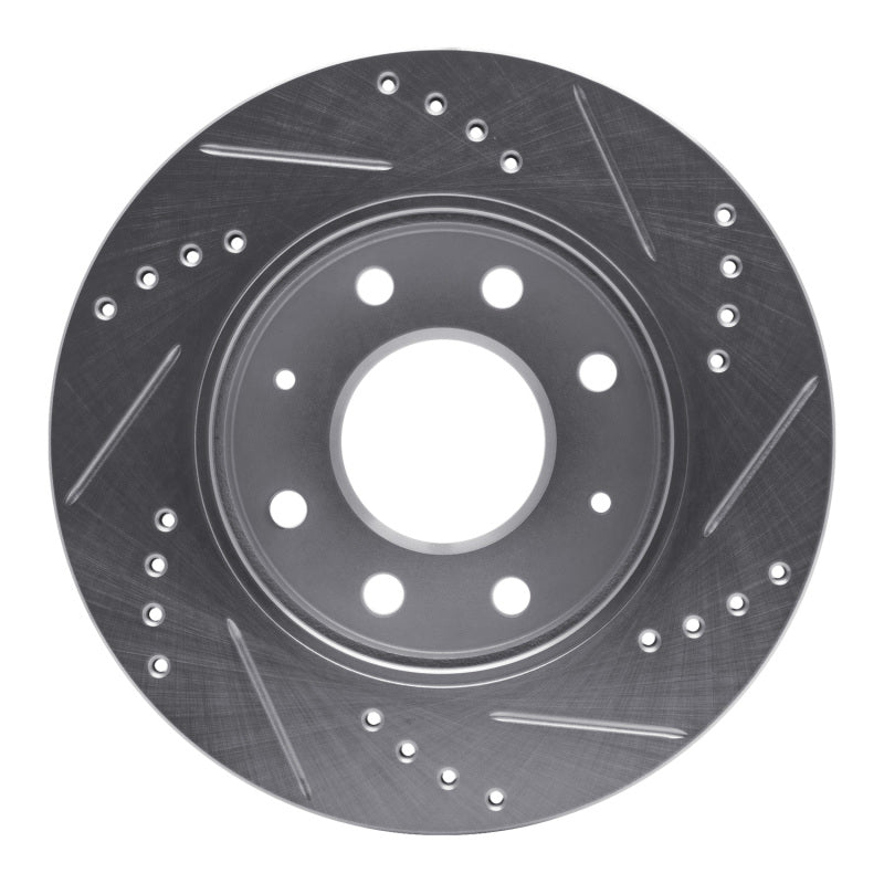 R1 Concepts R1 88-07 Dodge Colt Front Left Drilled & Slotted Silver Brake Rotor