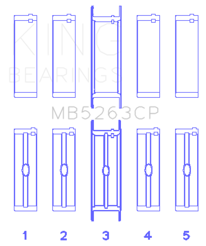 King Engine Bearings 00-03 Ford F-650/F-750 T444E (Size STD) Crankshaft Main Bearing Set