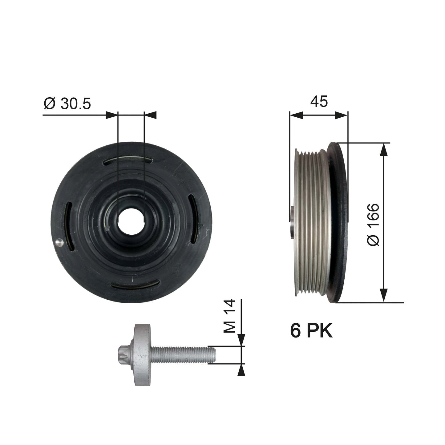 GATES GATTVD1041A Crankshaft Belt Pulley