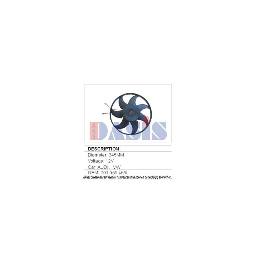 AKS Dasis 048500N Fan, Radiator for VW Transporter