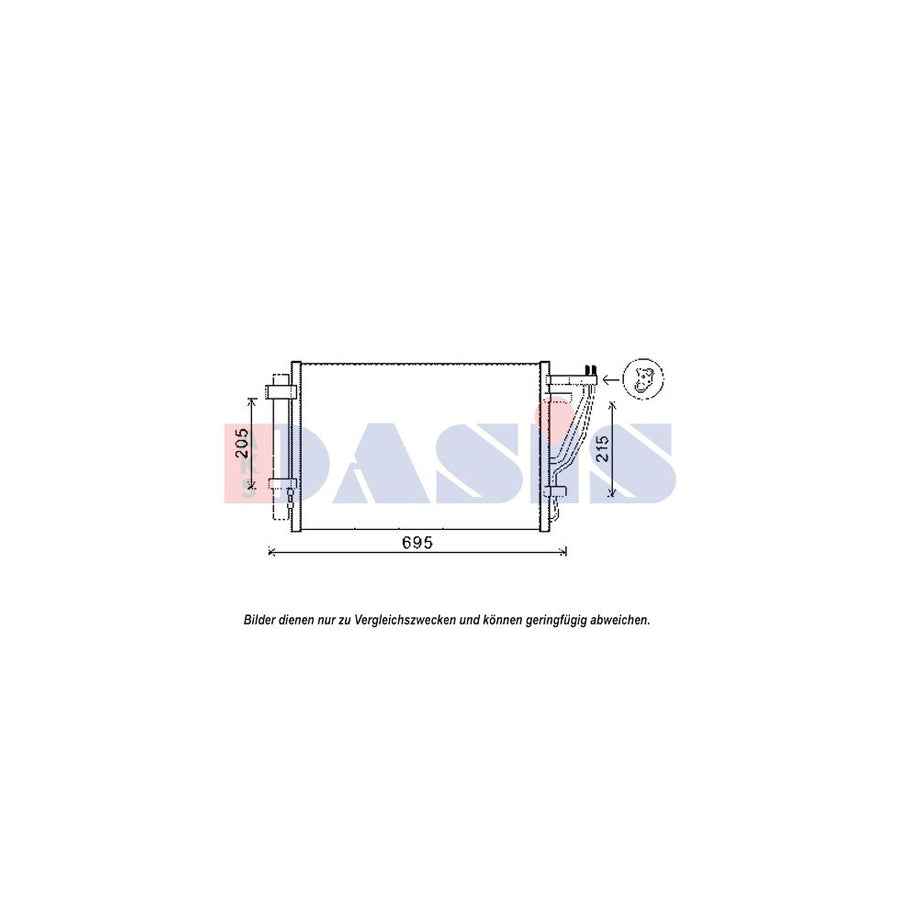 AKS Dasis 512079N Air Conditioning Condenser for KIA Cerato