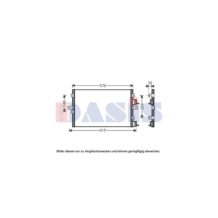 AKS Dasis 522065N Air Conditioning Condenser for Chrysler Pt Cruiser