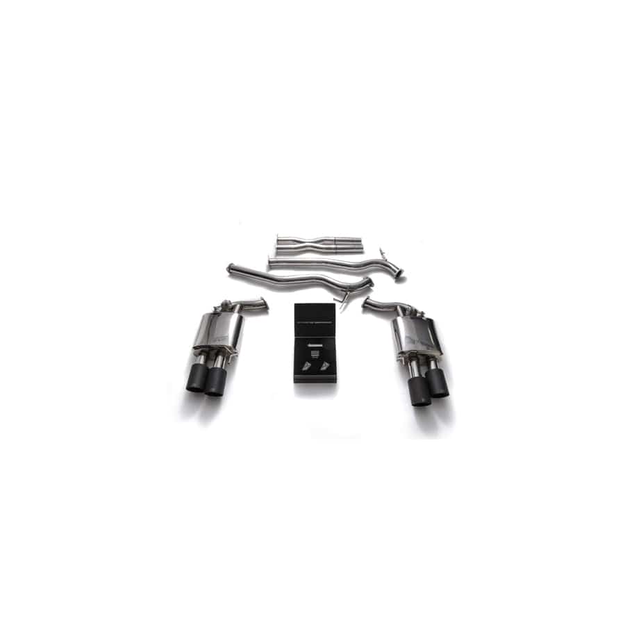 Armytrix FDM6Q-QS38M Valvetronic Exhaust System Ford Mustang GT Coyote 5.0L V8 2018-2022 with Quad Matte Black 4"