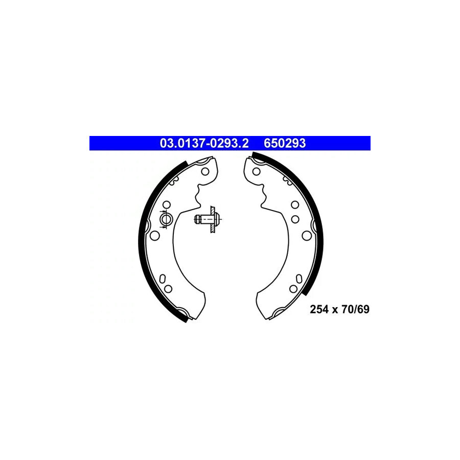 ATE 03.0137-0293.2 Brake Shoe Set for Ford Transit