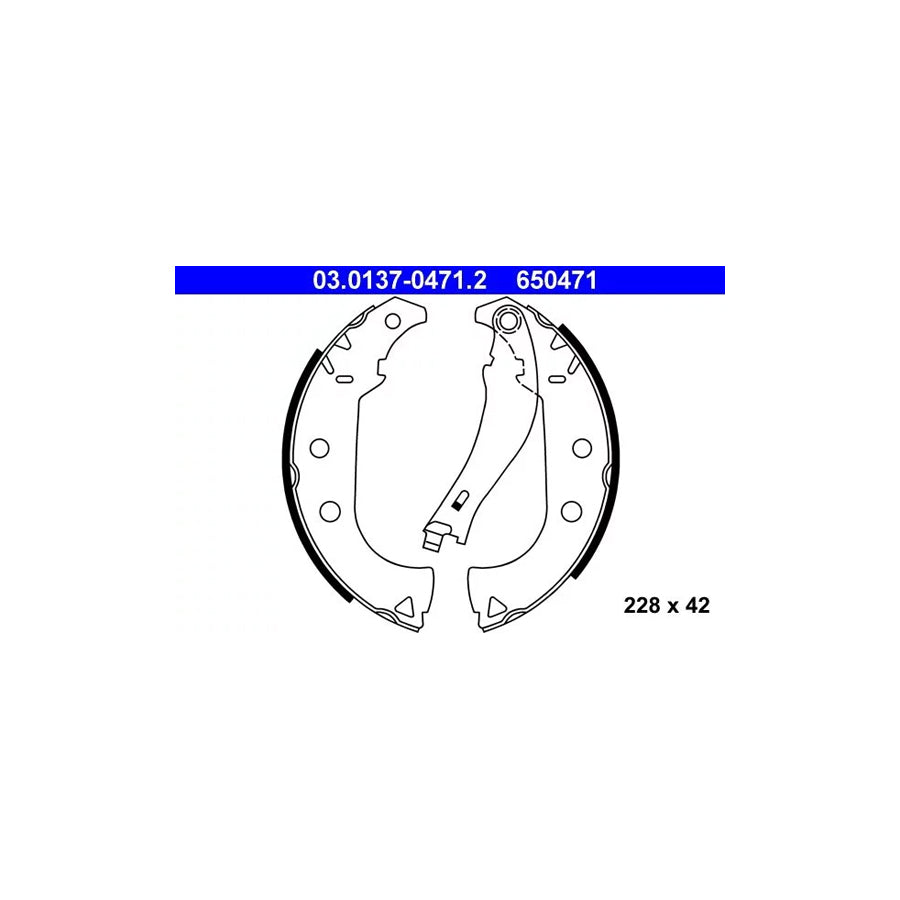 ATE 03.0137-0471.2 Brake Shoe Set for Fiat Strada Pickup (178)