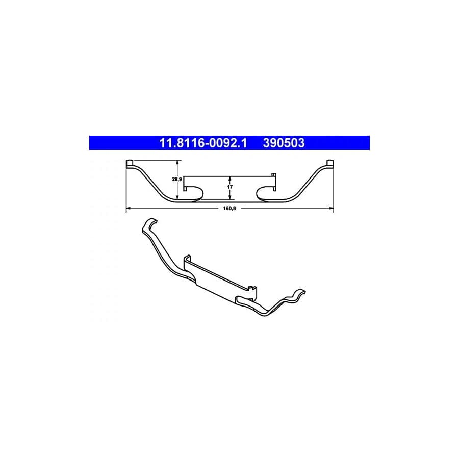 ATE 11.8116-0092.1 Spring, Brake Caliper for BMW 8 (E31)