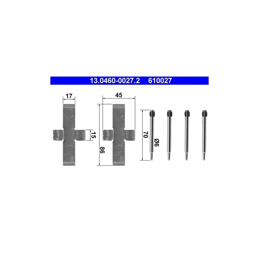 ATE 13.0460-0027.2 Accessory Kit, Disc Brake Pads
