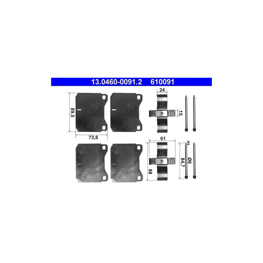 ATE 13.0460-0091.2 Accessory Kit, Disc Brake PaDS for VW Lt