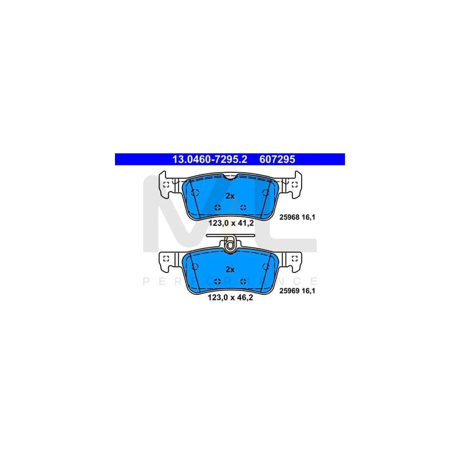 ATE 13.0460-7295.2 Brake pad set for PEUGEOT 308 excl. wear warning contact, not prepared for wear indicator