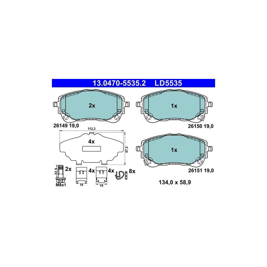 ATE 13.0470-5535.2 Brake Pad Set