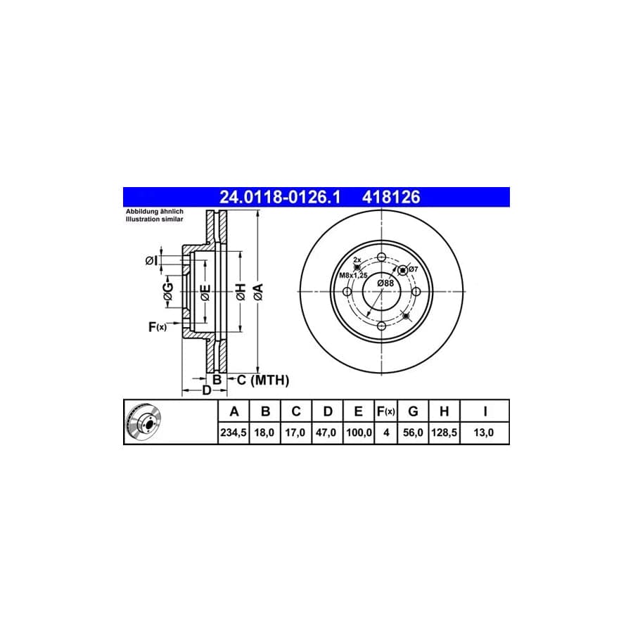 ATE 24.0118-0126.1 Brake Disc