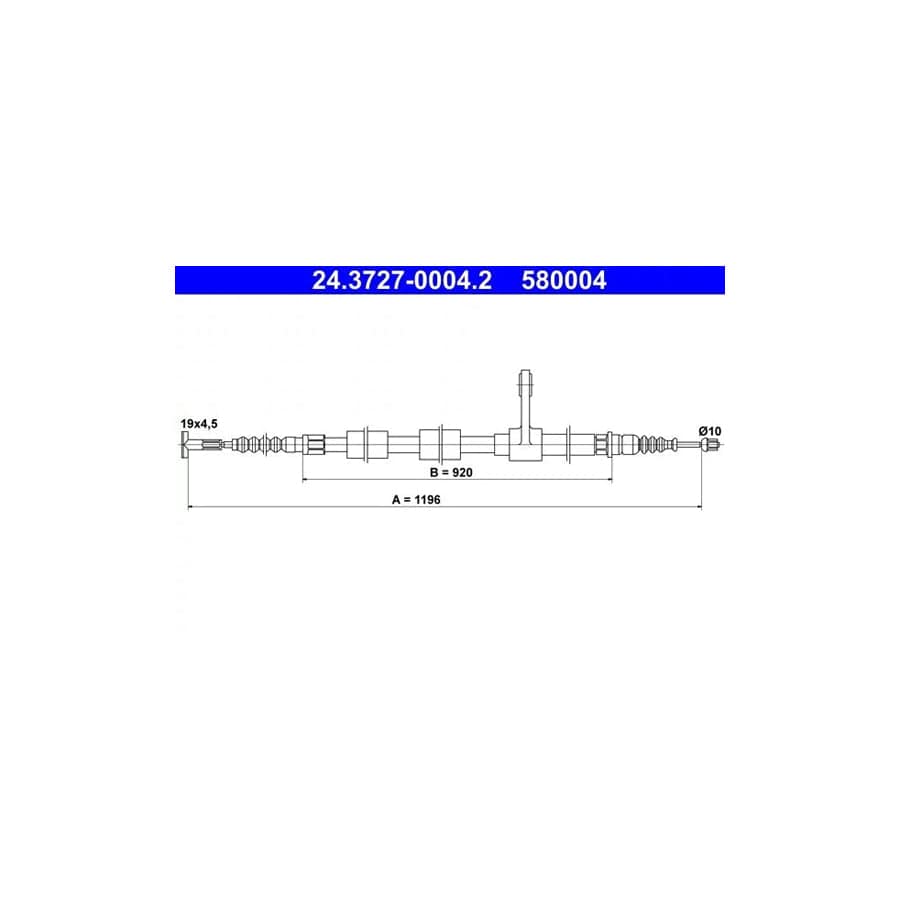 ATE 24.3727-0004.2 Hand Brake Cable