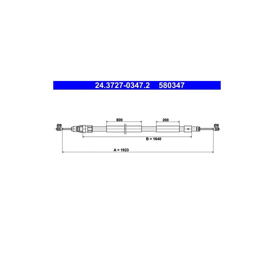 ATE 24.3727-0347.2 Hand Brake Cable