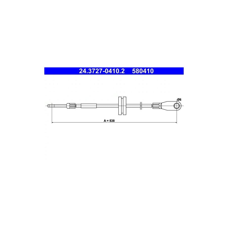 ATE 24.3727-0410.2 Hand Brake Cable Suitable for Mercedes-Benz 190 (W201)
