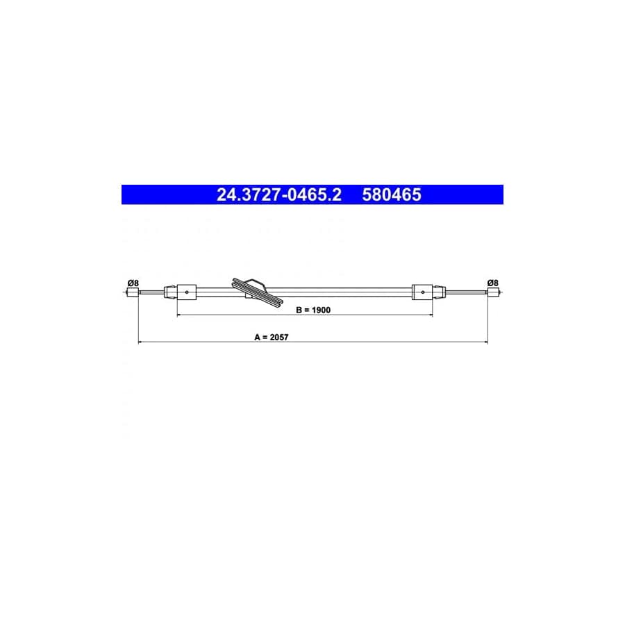 ATE 24.3727-0465.2 Hand Brake Cable