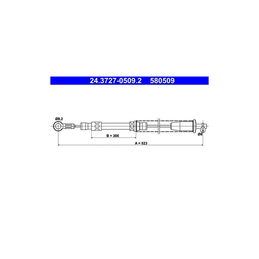 ATE 24.3727-0509.2 Hand Brake Cable for Fiat Uno