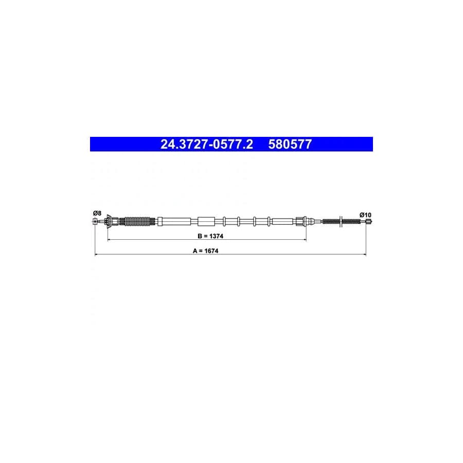 ATE 24.3727-0577.2 Hand Brake Cable