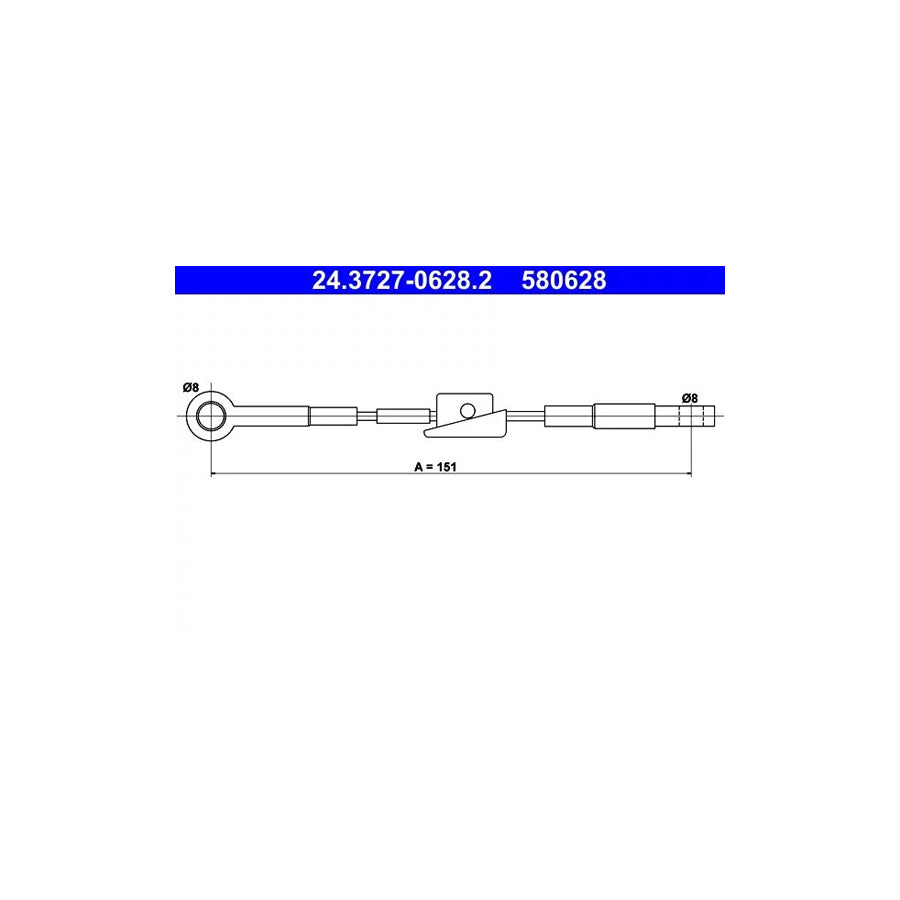 ATE 24.3727-0628.2 Hand Brake Cable