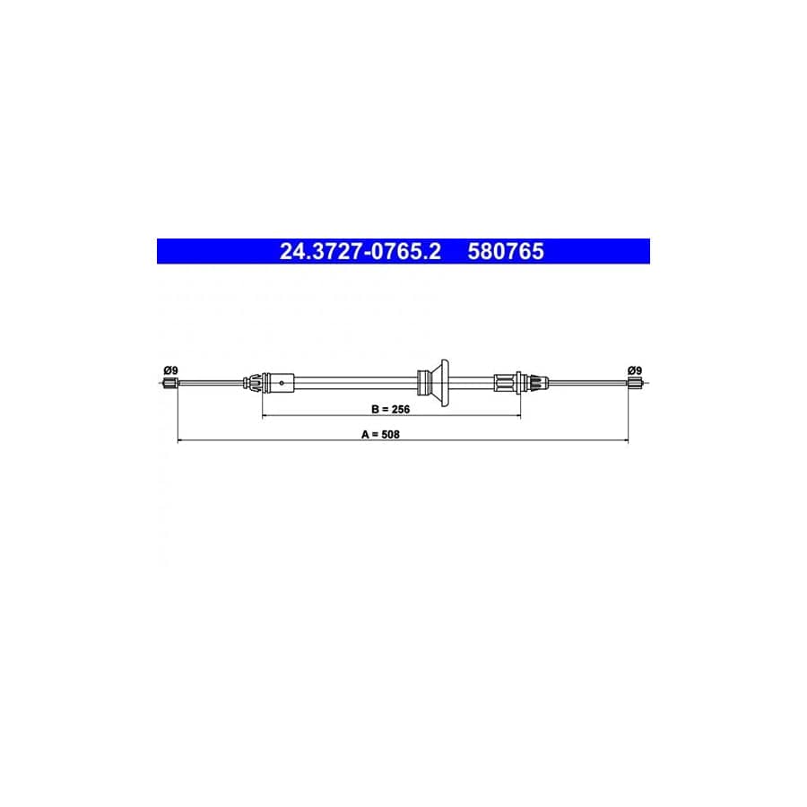 ATE 24.3727-0765.2 Hand Brake Cable