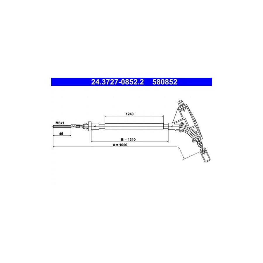 ATE 24.3727-0852.2 Hand Brake Cable for Peugeot 406 Saloon