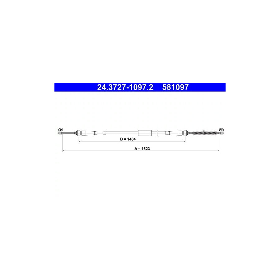 ATE 24.3727-1097.2 Hand Brake Cable for Renault Clio