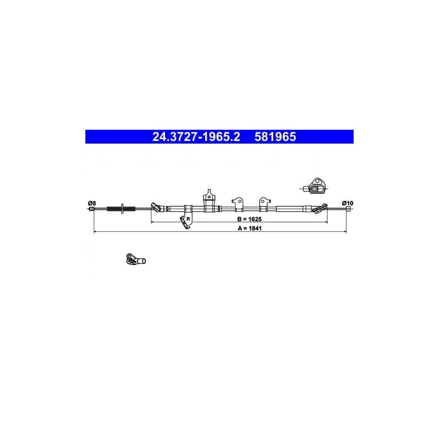 ATE 24.3727-1965.2 Hand Brake Cable for Toyota Rav 4