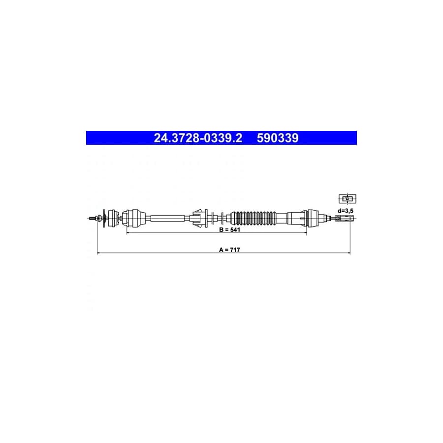 ATE 24.3728-0339.2 Clutch Cable for Citroen Xsara