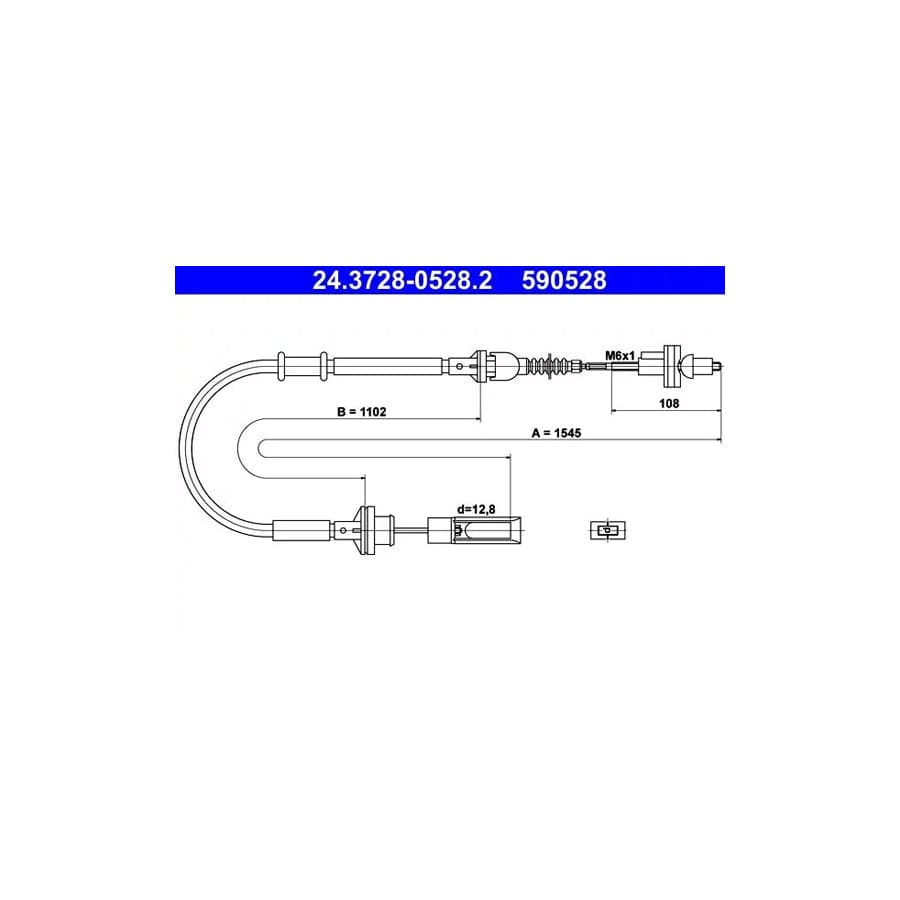 ATE 24.3728-0528.2 Clutch Cable