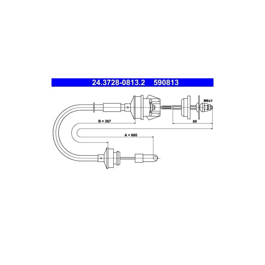 ATE 24.3728-0813.2 Clutch Cable