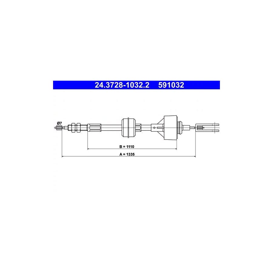 ATE 24.3728-1032.2 Clutch Cable for Renault Master I Platform/Chassis