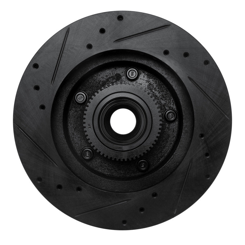 R1 Concepts R1 94-99 Dodge Ramcharger (Mexico) Front Right Drilled & Slotted Black Brake Rotor