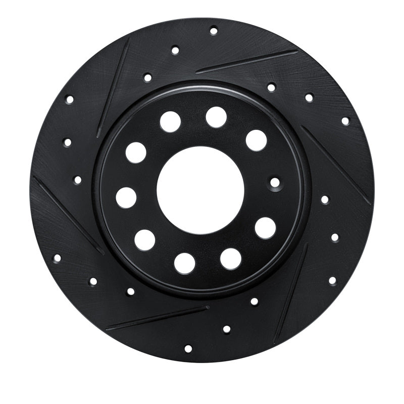 R1 Concepts R1 17-25 Audi Q2 (Mexico) Rear Left Drilled & Slotted Black Brake Rotor