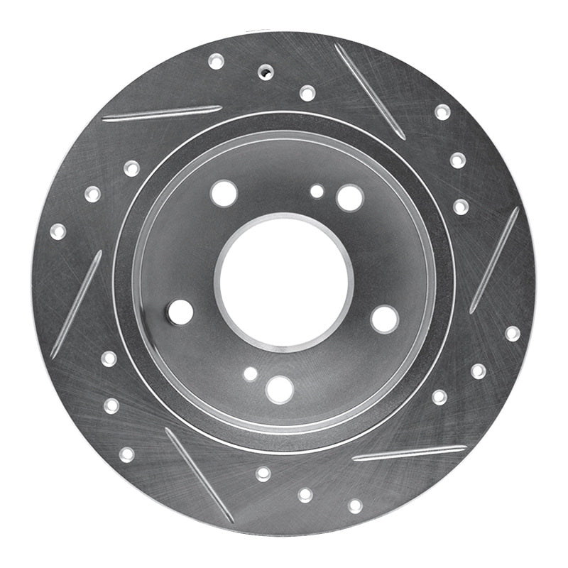 R1 Concepts R1 89-93 Nissan Maxima Rear Left Drilled & Slotted Silver Brake Rotor