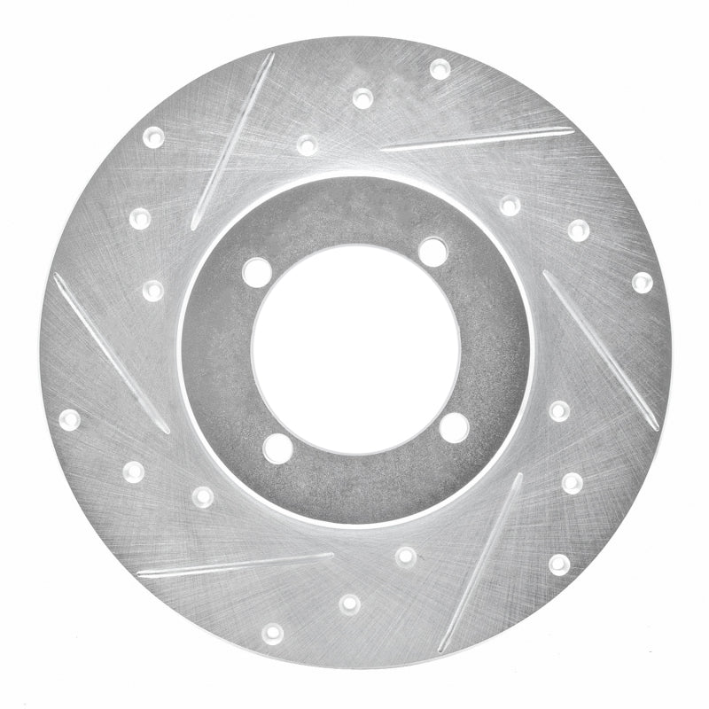 R1 Concepts R1 70-73 Nissan 240Z Front Left Drilled & Slotted Silver Brake Rotor
