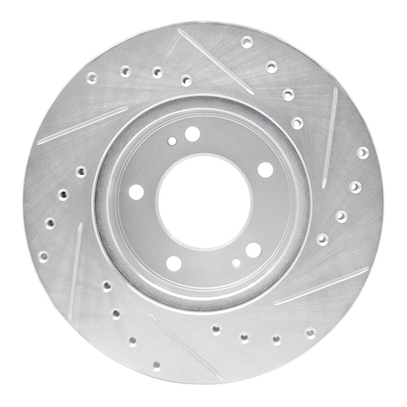 R1 Concepts R1 83-89 Chrysler Conquest Front Left Drilled & Slotted Silver Brake Rotor