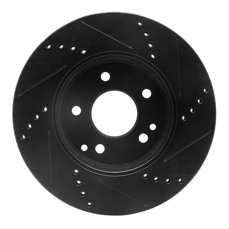 R1 Concepts R1 96-15 Mercedes-Benz SLK230 Front Left Drilled & Slotted Black Brake Rotor