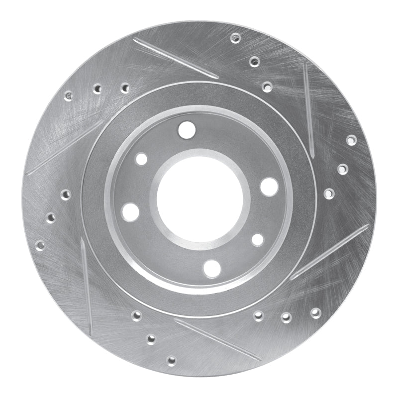 R1 Concepts R1 89-91 Peugeot 405 Front Left Drilled & Slotted Silver Brake Rotor