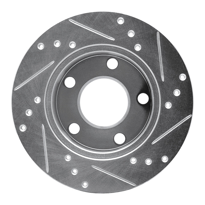 R1 Concepts R1 80-91 Audi 200 Rear Left Drilled & Slotted Silver Brake Rotor