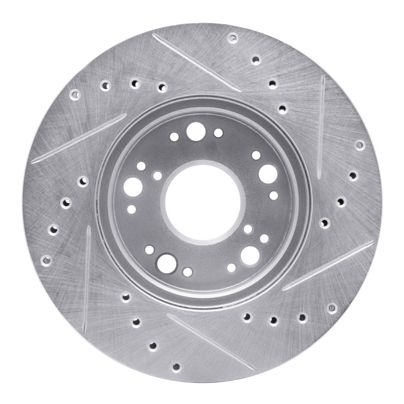 R1 Concepts R1 90-90 Lexus LS400 Front Left Drilled & Slotted Silver Brake Rotor
