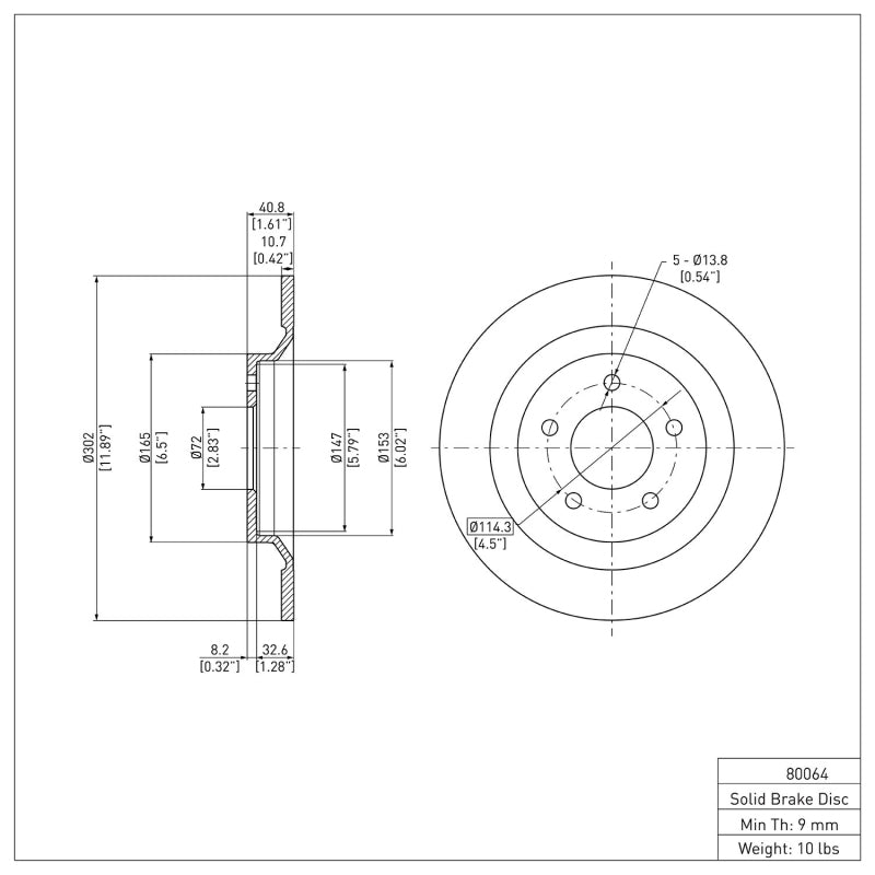 DFC 06-15 Mazda 5 Rear Brake Rotor