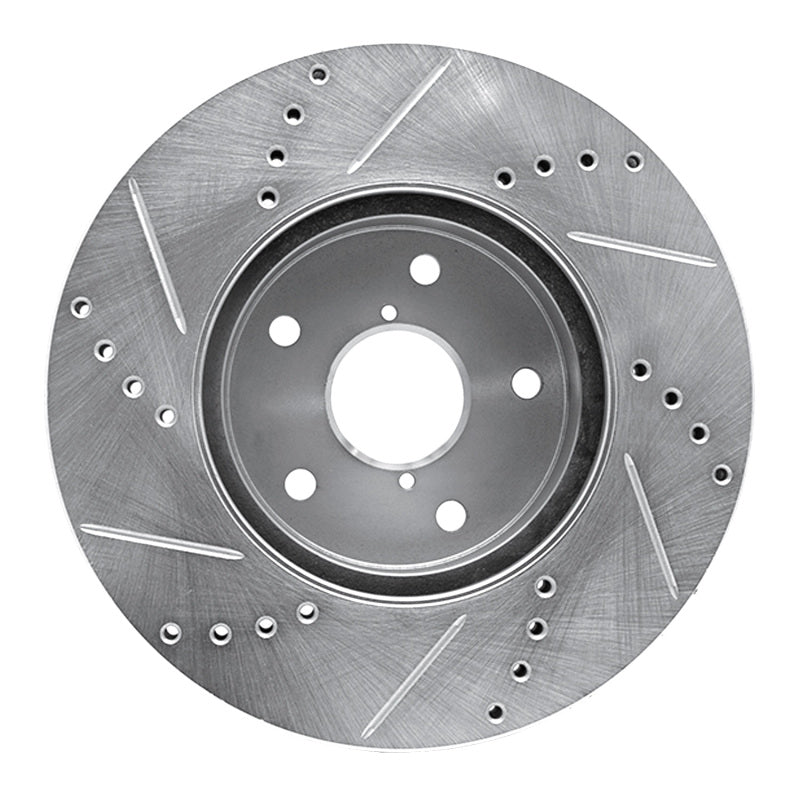 R1 Concepts R1 15-19 Subaru Legacy Front Right Drilled & Slotted Silver Brake Rotor
