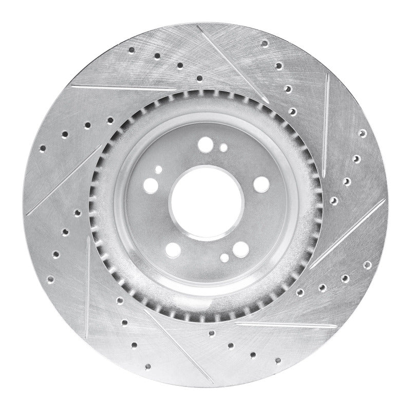 R1 Concepts R1 21-25 Genesis GV70 Front Left Drilled & Slotted Silver Brake Rotor